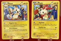 Pokemon TCG Minun Plusle 47/48/113 Legendary Treasures Regular Common 2013 LP - Image 1