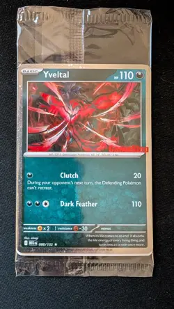 Sealed Yveltal 088/132 Reverse Holo Mega Evolution Pokemon GAMESTOP PROMO - Image 1