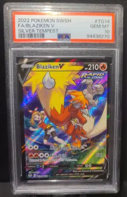 Blaziken v TG14 PSA 10 2022 Pokemon SWSH Silver Tempest - Image 1