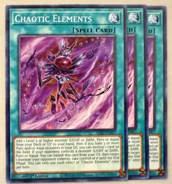 Yugioh! 3x Chaotic Elements ALIN-EN067 Common 1st Ed NM - Image 1