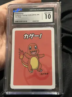 CGC 10 GEM MINT Pokemon Japanese Charmander Old Maid Playing Card - Image 3