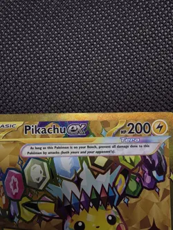 Pokemon TCG Pikachu EX Gold Full Art Hyper Rare Card 247/191 Surging Sparks - Image 3