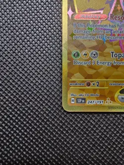 Pokemon TCG Pikachu EX Gold Full Art Hyper Rare Card 247/191 Surging Sparks - Image 5