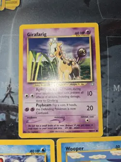 Neo Genesis 3 Card Lot Girafarig, Marill, Wooper Pokemon - Image 2