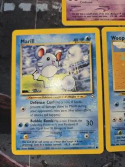 Neo Genesis 3 Card Lot Girafarig, Marill, Wooper Pokemon - Image 3