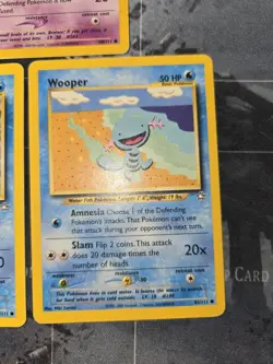 Neo Genesis 3 Card Lot Girafarig, Marill, Wooper Pokemon - Image 4