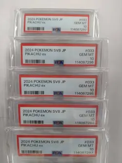 PSA10 Pikachu ex 033/106 SV8 RR 5 Card Set Pokemon Card GEM MINT - Image 3