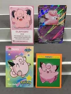 Pokemon Lot of 19 Cards and Stickers All Clefairy #35 Clefairy Only Pokemon Lot - Image 2