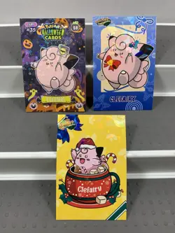 Pokemon Lot of 19 Cards and Stickers All Clefairy #35 Clefairy Only Pokemon Lot - Image 4