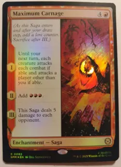 Foil Maximum Carnage SPM 0083 NM/M MTG Magic The Gathering Saga Card Rare - Image 1