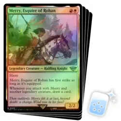 FOIL MERRY, ESQUIRE OF ROHAN X4 The Lord Of The Rings Magic MTG MINT CARD - Image 1