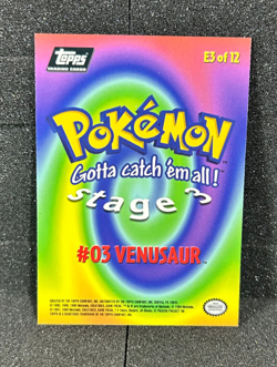 Pokemon Topps Card Venusaur E3 of 12 Non Holo Black Label - Image 2