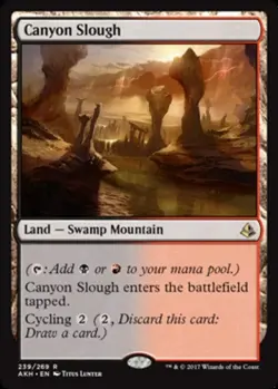 MTG Canyon Slough - Foil, Amonkhet, Moderately Played, English - Image 1