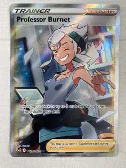 Pokemon Professor Burnett TG26/TG30 Full Art Silver Tempest Trainer Gallery NM - Image 1