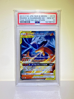 2019 POKEMON SUN & MOON TAG TEAM GX ALL STARS 016/173 CHARIZARD &RESHIRAM PSA 10 - Image 1
