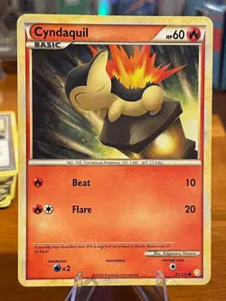 2010 Pokemon HeartGold & SoulSilver Cyndaquil 61/123 Common Basic MP - Image 1