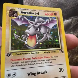 Aerodactyl Holo #1 PreRelease 1st Edition Fossil 1999 Pokemon MP Clean Front 🦖 - Image 3