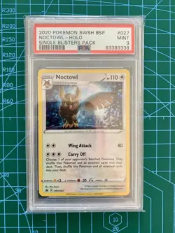 Pokemon TCG Noctowl SWSH Black Star Promo SWSH027 Holo Promo PSA 9 Mint - Image 1