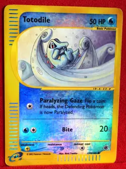 Pokemon TCG Totodile 135/165 Expedition Base Set 2002 Reverse Holo - Image 1