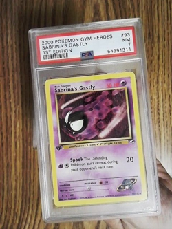 Gym Heroes Lot PSA Pokemon 1st Ed. Blaine's Tauros, Erika's Tangela, Sab Gastly - Image 2
