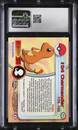 CGC 9 MINT Charmander Topps 2000 Chrome Series 1 4 Chrome Pokemon Card - Image 2