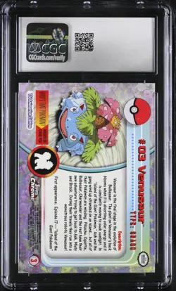 CGC 8 Venusaur Topps 2000 Chrome Series 1 3 Chrome Pokemon Card - Image 2
