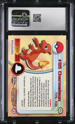CGC 9 MINT Charmeleon Topps 2000 Chrome Series 1 5 Chrome Pokemon Card - Image 2