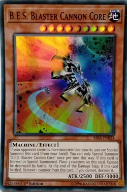 RIRA-EN023 B.E.S. BLASTER CANNON CORE SUPER RARE 1ST EDITION YuGiOh CARD - Image 1