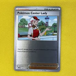 Pokemon Center Lady 123/132 Common Reverse Holo Mega Evolution Pokemon Card NM - Image 1
