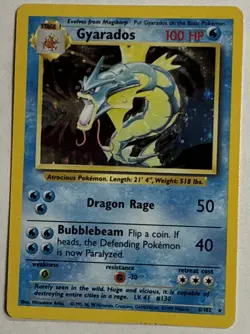 Pokemon Gyarados Holo Rare TCG Base Set Card 6/102 Vintage 1999 LP+ - Image 1