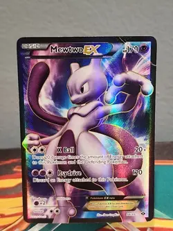 Mewtwo EX 98/99 Full Art Pokemon Card Damaged - Image 1