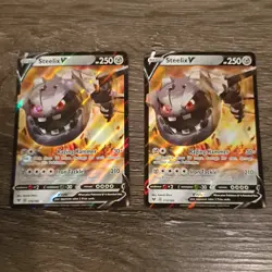 Pokemon x2 Steelix V | 115/185 | Vivid Voltage Ultra Rare | Near Mint - Image 1