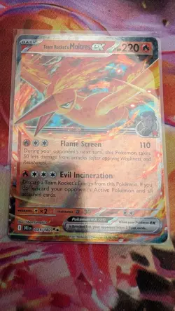 Pokemon TCG Team Rockets Moltres EX Holo Double Rare Card 31/182 NM Condition - Image 1