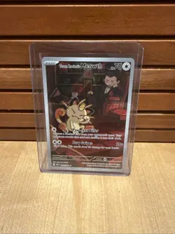 Pokemon TCG Team Rockets Meowth Card 203/182 Destined Rivals Set - Image 1