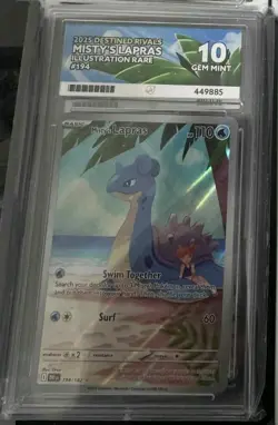 ACE 10 Mistys Lapras Illustration Rare Destined Rivals 194/182 Pokemon Card - Image 1