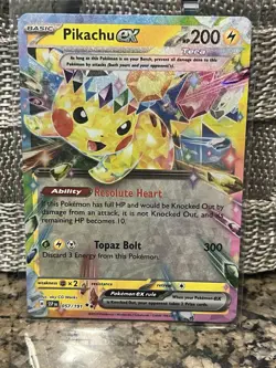 Pokemon TCG Pikachu EX Double Rare Holo Card 057/191 Surging Sparks - Image 1