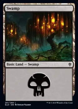 Swamp (261) -Foil Near Mint MTG Throne of Eldraine - Image 1