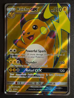 Raichu GX SM90 Full Art Pokemon Sun & Moon Shining Legends Promo Near Mint - Image 1
