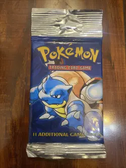 Pokemon Base Set Booster Pack LONG CRIMP Blastoise Art! Brand New/Sealed! 💎 - Image 1