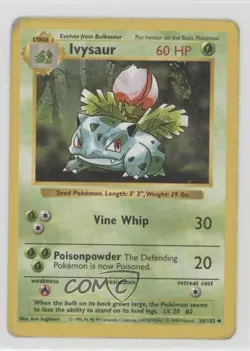 Ivysaur Shadowless Pokemon Base Set #30 1999 - Image 1