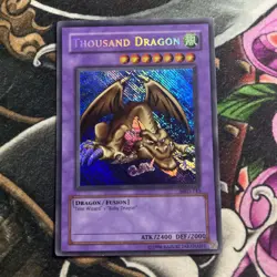 Yugioh Thousand Dragon MRD-143 Secret Rare Reverse Foil Error NM - Image 1