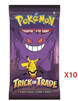 10 x Sealed Packs Pokemon Trick or Trade Halloween Cards (3 Cards Per Pack) TCG - Image 1