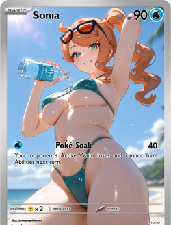 LoveangelGames-Season 2- Custom Card- Waifu Universe-Sonia Poke Soak - Image 1