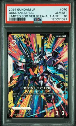Gundam Card Game PSA10 Aerial Parallel R Plus Beta Version Rare Promo - Image 1