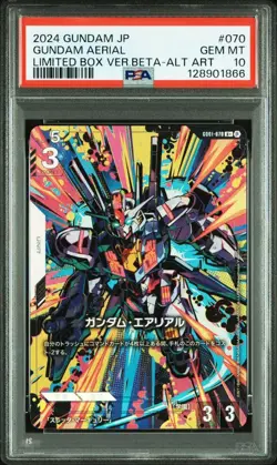 Gundam Card Game PSA10 Aerial Parallel Beta Version Rare Collector Card - Image 1