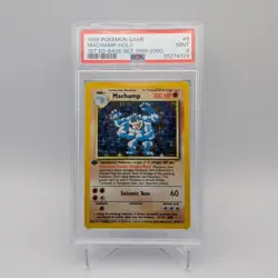 4TH PRINT Machamp 8/102 Base Set Holo PSA 9 MINT POP 40 1999 2000 Pokemon Card - Image 1