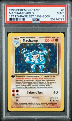 4TH PRINT Machamp 8/102 Base Set Holo PSA 9 MINT POP 40 1999 2000 Pokemon Card - Image 3