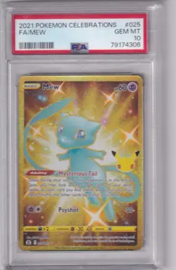 MEW 025/025 PSA 10 CLASSIC COLLECTION CELEBRATIONS SECRET POKEMON CARD ENGLISH - Image 1