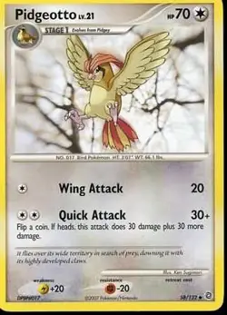 Pokemon Card - Secret Wonders 58/132 - PIDGEOTTO Lv.21 (uncommon) - NM - Image 1