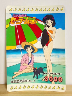 Ami Mizuno Hino Rei On the Beach Sailor Moon Trading Card CCG No.65 From Japan - Image 1
